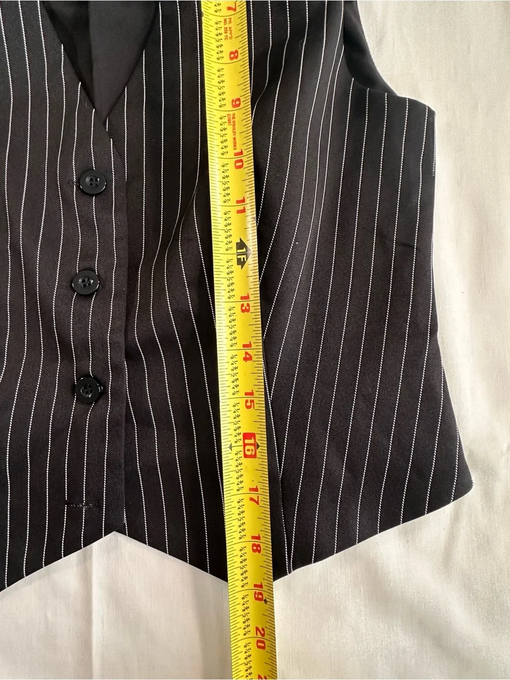 Black Pinstripe Women Vest business Boho size xs